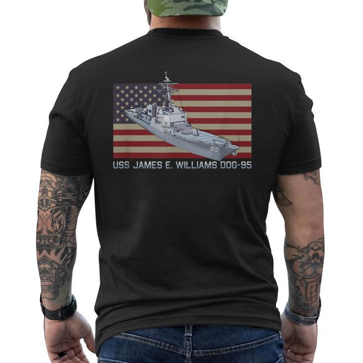 Uss James E Williams Ddg-95 Ship Diagram American Flag Men's T-shirt Back Print