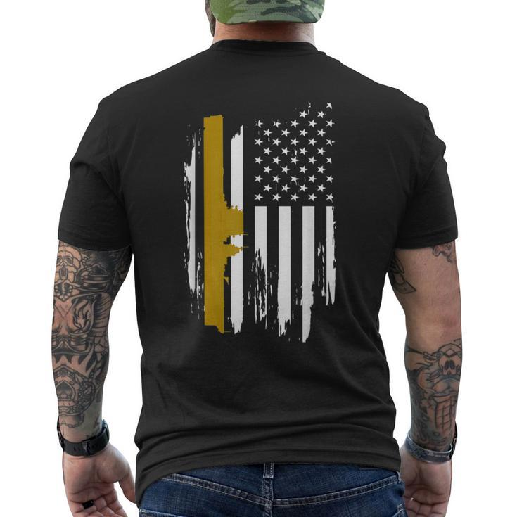 Uss Lexington Cv2 Aircraft Carrier American Flag Mens Back Print T-shirt
