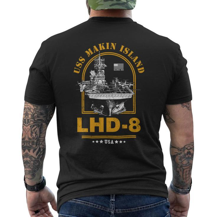 Uss Makin Island Lhd-8 Mens Back Print T-shirt