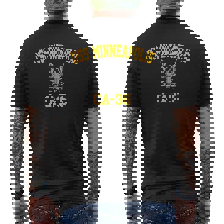 Uss Minneapolis Ca36 Men's Back Print T-shirt