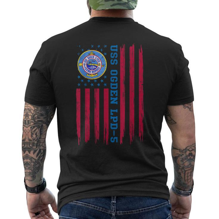 Uss Ogden Lpd5 Amphibious Transport Dock Ship Veteran Xmas Men's Back Print T-shirt
