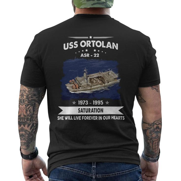 Uss Ortolan Asr 22 Mens Back Print T-shirt