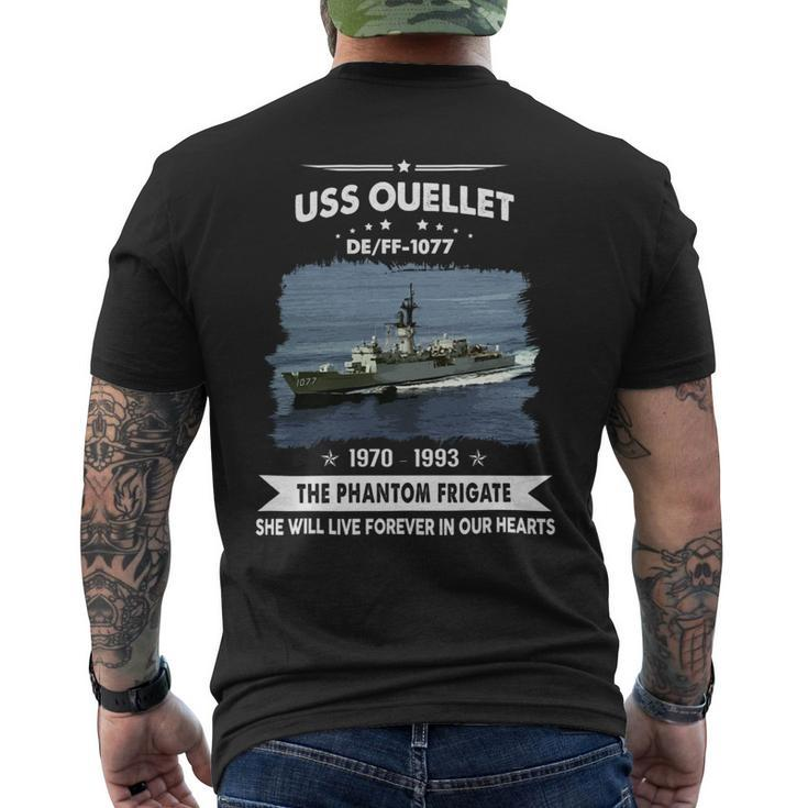 Uss Ouellet Ff 1077 Mens Back Print T-shirt