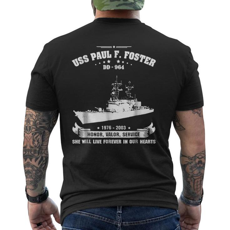 Uss Paul F Foster Dd964 Men's Back Print T-shirt