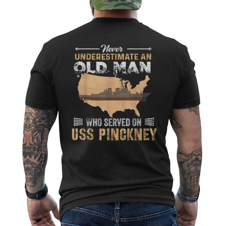 Uss Pinckney Ddg-91 Destroyer Men's T-shirt Back Print