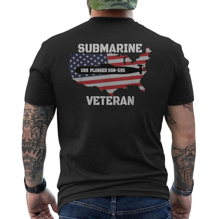 Uss Plunger Ssn-595 Submarine Veterans Day Father Grandpa Men's T-shirt Back Print