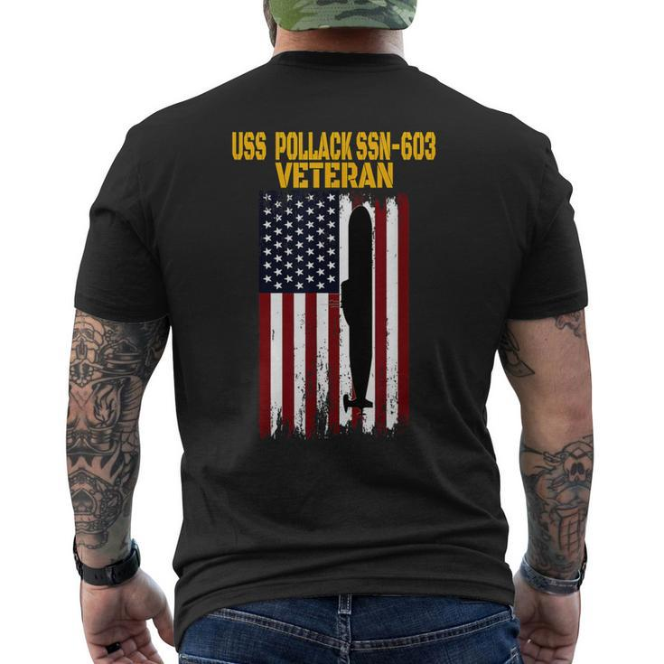 Uss Pollack Ssn-603 Submarine Veterans Day Father's Day Men's T-shirt Back Print