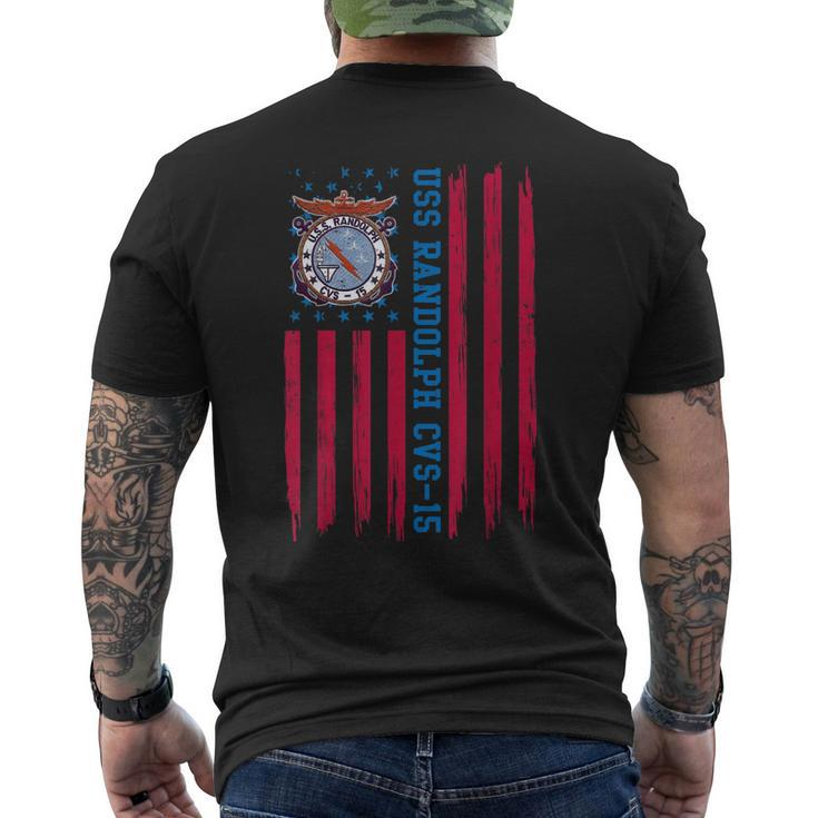 Uss Randolph Cvs15 Usa Flag Aircraft Carrier Veteran Xmas Men's Back Print T-shirt
