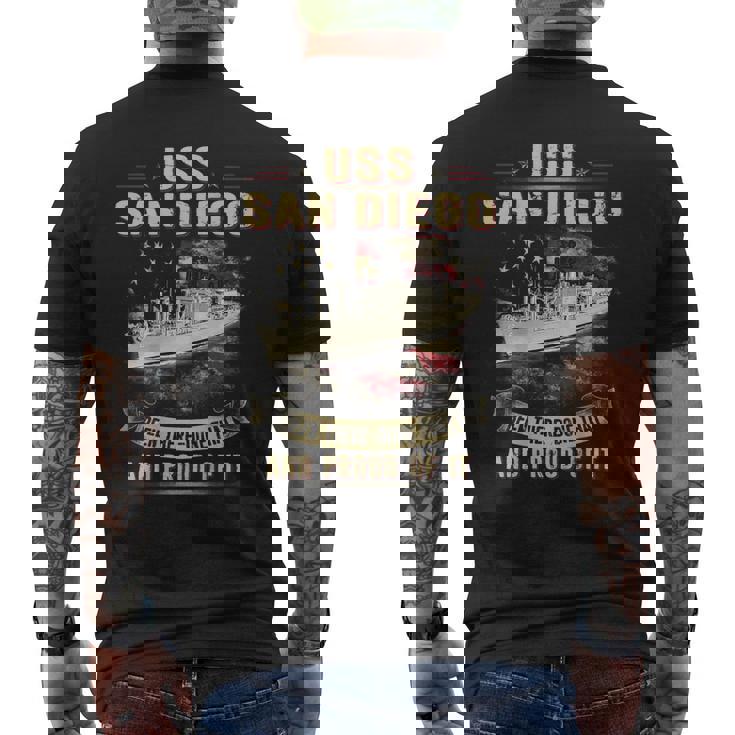 Uss San Diego Afs6 Men's Back Print T-shirt