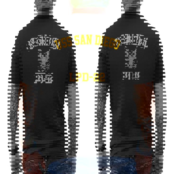 Uss San Diego Lpd22 Men's Back Print T-shirt