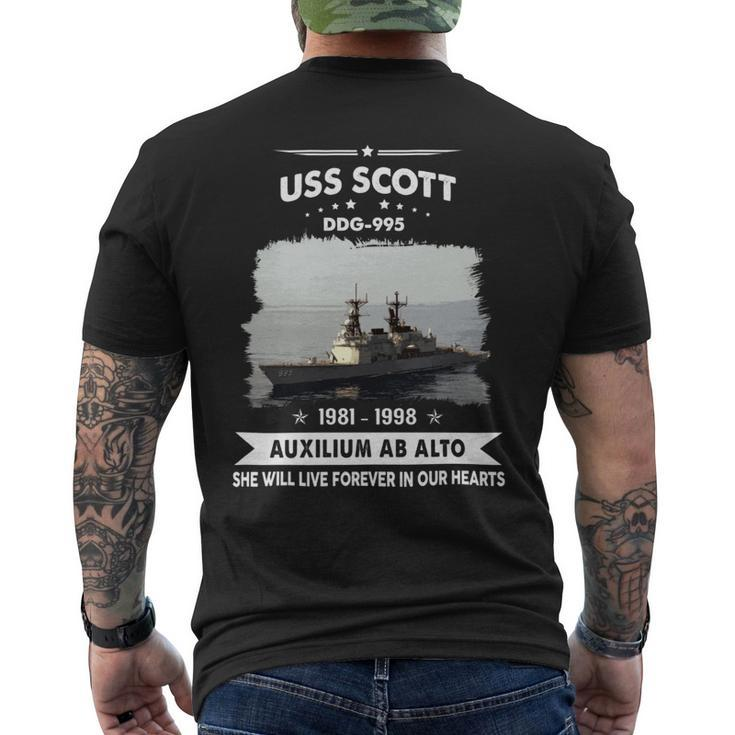 Uss Scott Ddg 995 Mens Back Print T-shirt