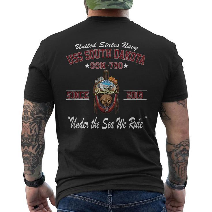 Uss South Dakota Ssn790 Men's Back Print T-shirt
