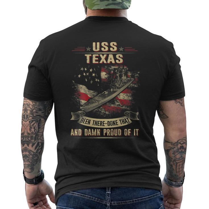 Uss Texas DlgnCgn39 Men's Back Print T-shirt