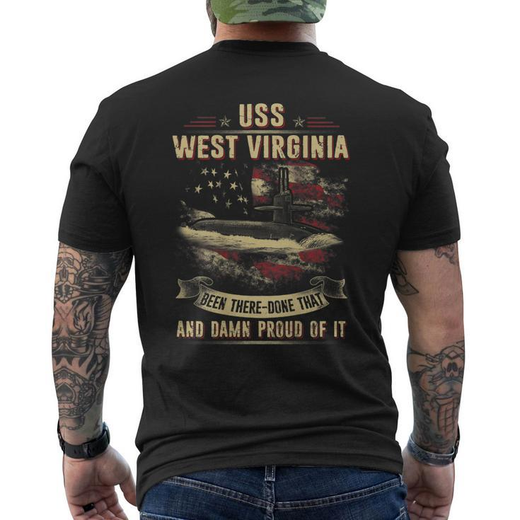 Uss West Virginia Ssbn736 Men's Back Print T-shirt