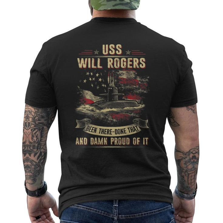Uss Will Rogers Ssbn659 Men's Back Print T-shirt