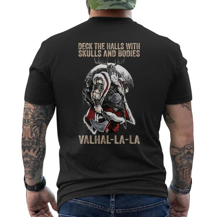 Valhalla-La Deck The Halls With Skulls And Bodies Vintage Men's T-shirt Back Print