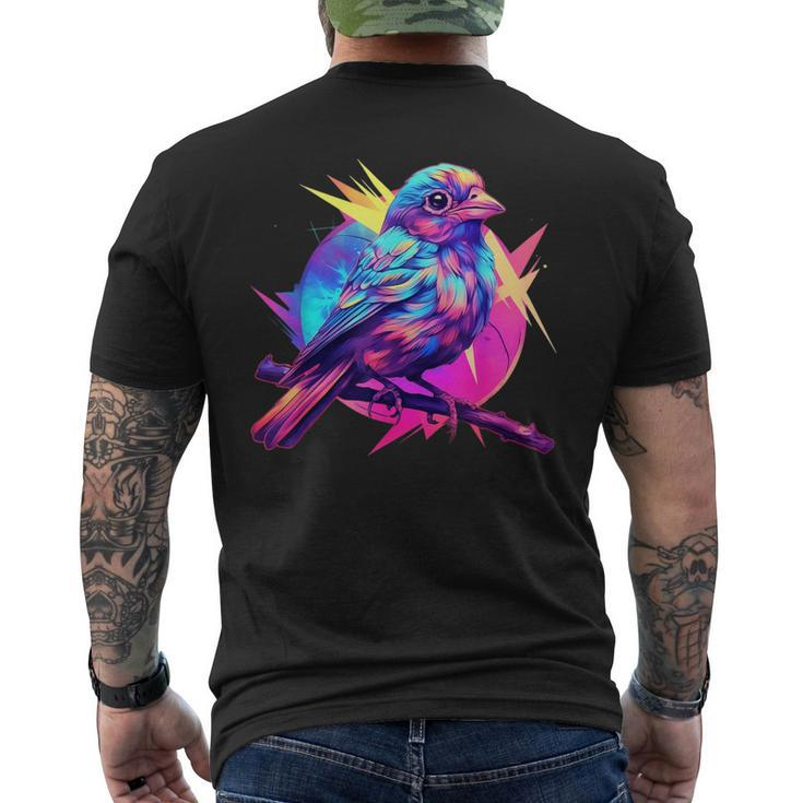 Vaporwave Aesthetic Song Sparrow Men's T-shirt Back Print