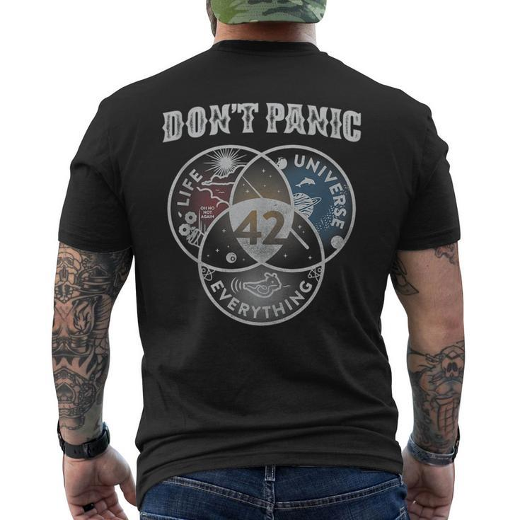 Venn Diagram Dont Panic Life The Universe And Everything 42  Mens Back Print T-shirt