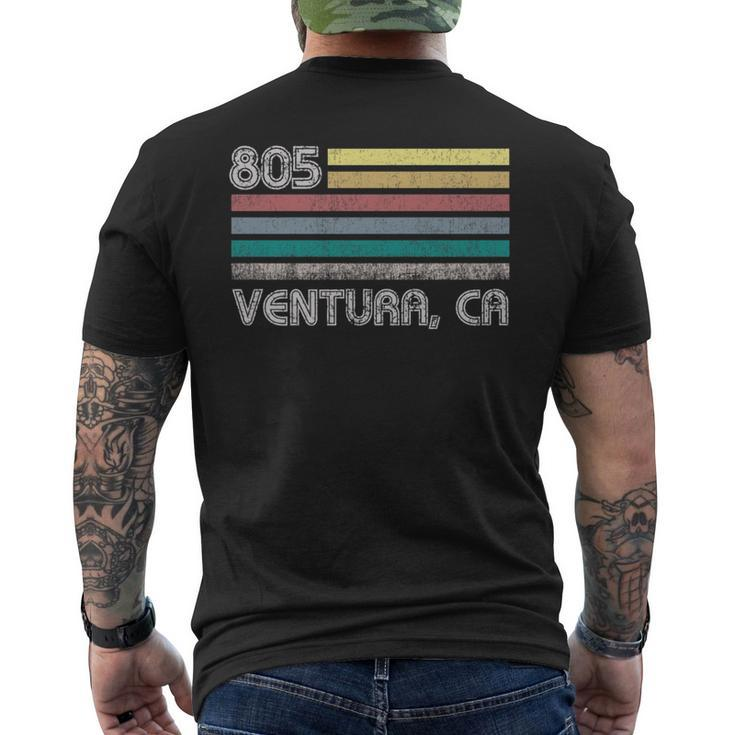 Ventura California Area Code 805 Retro Flag Pride   Mens Back Print T-shirt