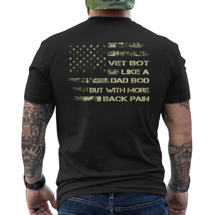 Vet Bod Like Dad Bod But With More Back Pain Fourth Of July  Mens Back Print T-shirt