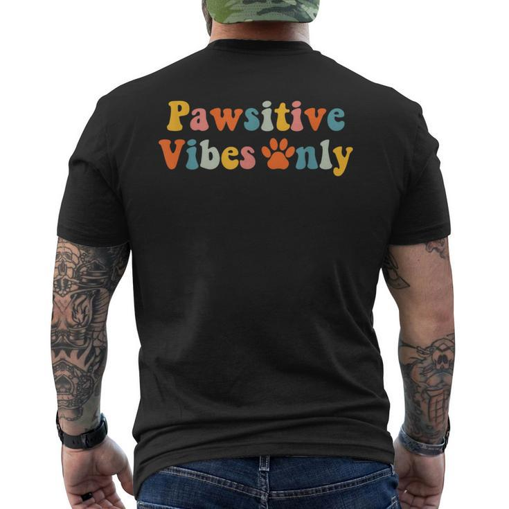 Vet Tech Pawsitive Vibes Veterinarian Veterinary Assistant Men's T-shirt Back Print