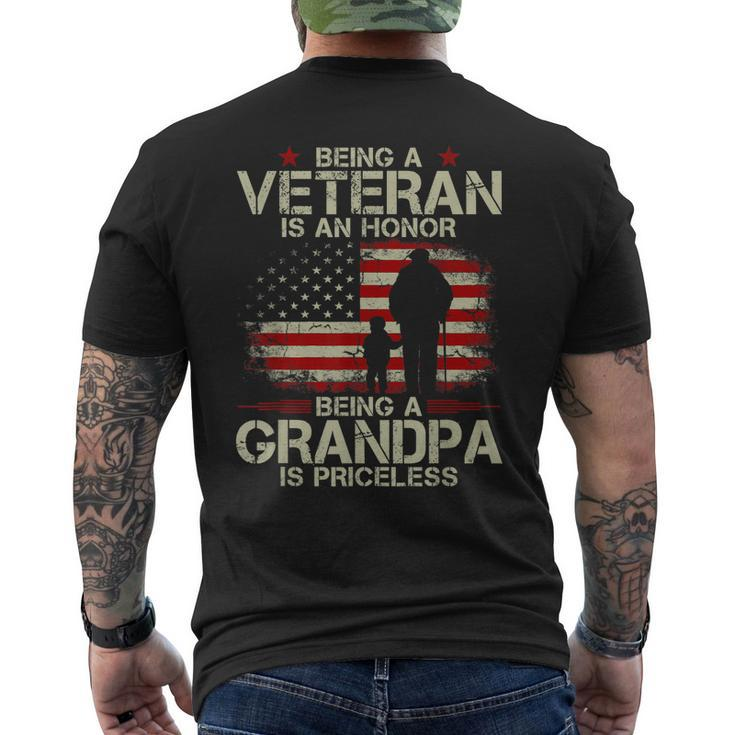 Being A Veteran Is An Honor Being A Grandpa Is Priceless Men's Back Print T-shirt