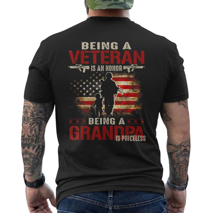 Being A Veteran Is An Honor A Grandpa Is Priceless Men's Back Print T-shirt