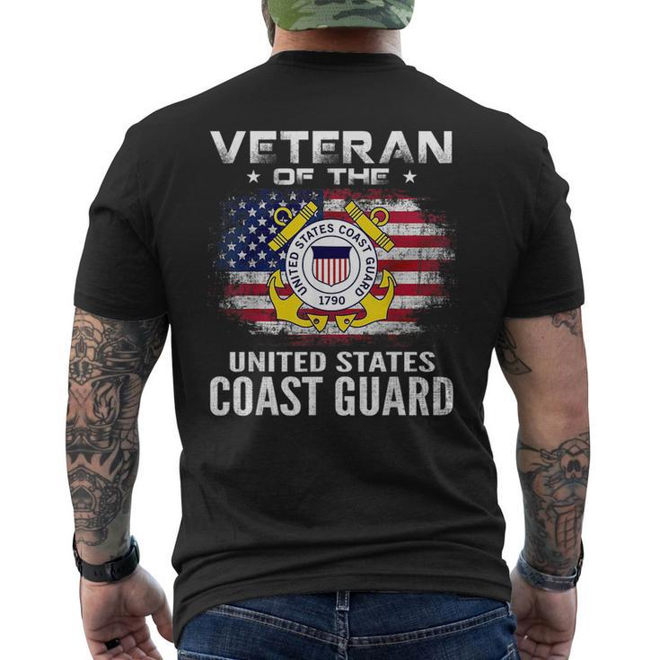Veteran Of The United States Coast Guard With American Flag Veteran Funny Gifts Mens Back Print T-shirt