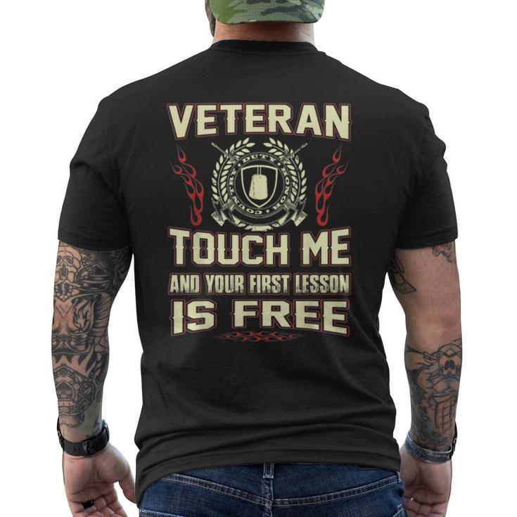 Veteran Touch Me And Your First Lesson Is Free Men's Back Print T-shirt