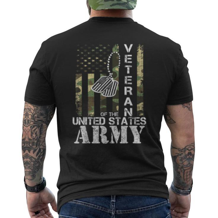 Veteran Of The United States Army American Flag Camo Men's Back Print T-shirt