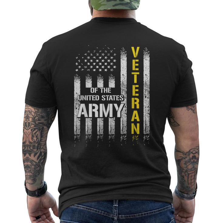 Veteran Of United States Us Army American Flag Men's T-shirt Back Print