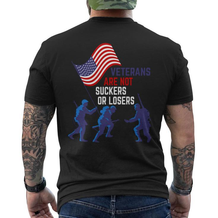 Veteran Vets Day Are Not Suckers Or Losers 64 Veterans Mens Back Print T-shirt