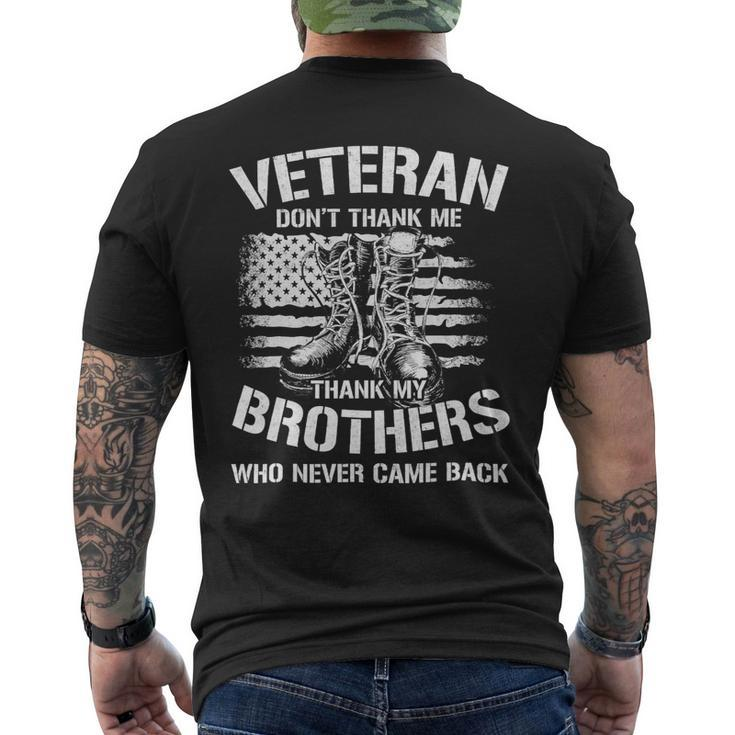 Veteran Vets Thank My Brothers Who Never Came Back 195 Veterans Mens Back Print T-shirt