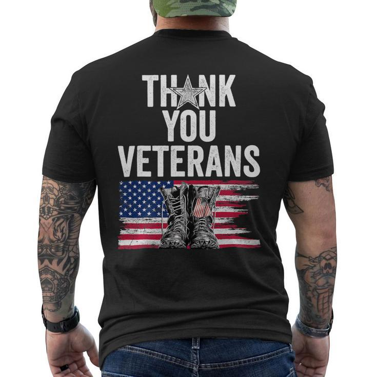 Veteran Vets Thank You Veterans Shirts Proud Veteran Day Dad Grandpa 344 Veterans Mens Back Print T-shirt