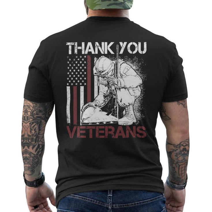 Veteran Vets Thank You Veterans Shirts Proud Veteran Day Dad Grandpa 355 Veterans Mens Back Print T-shirt