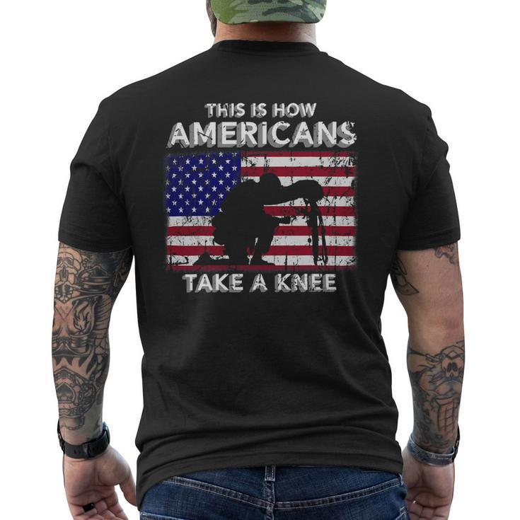 Veteran Vets This Is How Americans Take A Knee Veterans Mens Back Print T-shirt