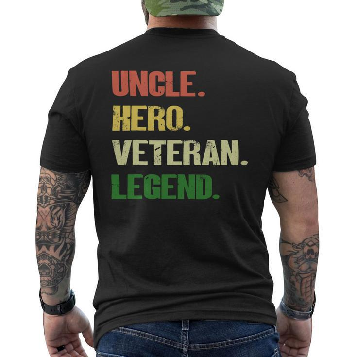 Veteran Vets Uncle Hero Veteran Legend Veterans Mens Back Print T-shirt