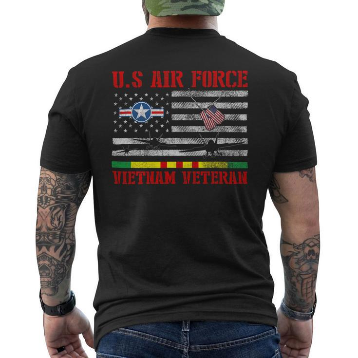 Veteran Vets US Air Force Vietnam Veteran Usaf Veterans Day Flag Veterans Mens Back Print T-shirt