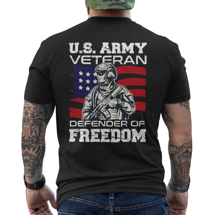 Veteran Vets Us Army Veteran Defender Of Freedom Fathers Veterans Day 3 Veterans Mens Back Print T-shirt
