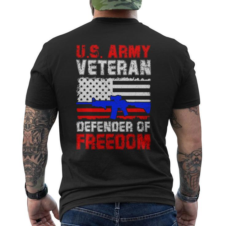 Veteran Vets Us Army Veteran Defender Of Freedom Fathers Veterans Day 4 Veterans Mens Back Print T-shirt