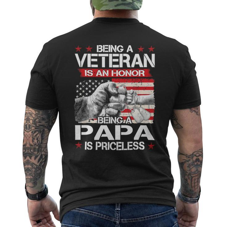 Veteran Vets Us Army Veterans Being Veteran Papa Fathers Day Dad Men 242 Veterans Mens Back Print T-shirt