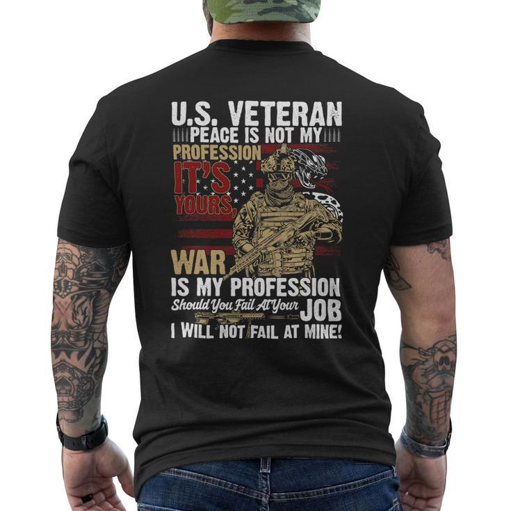 Veteran Vets Us Veteran War Is My Profession I Will Not Fail 86 Veterans Mens Back Print T-shirt