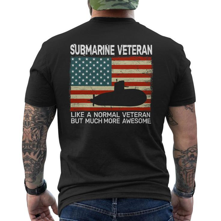 Veteran Vets Usa Flag Submarine Veteran For Men And Submarine For Men 1 Veterans Mens Back Print T-shirt