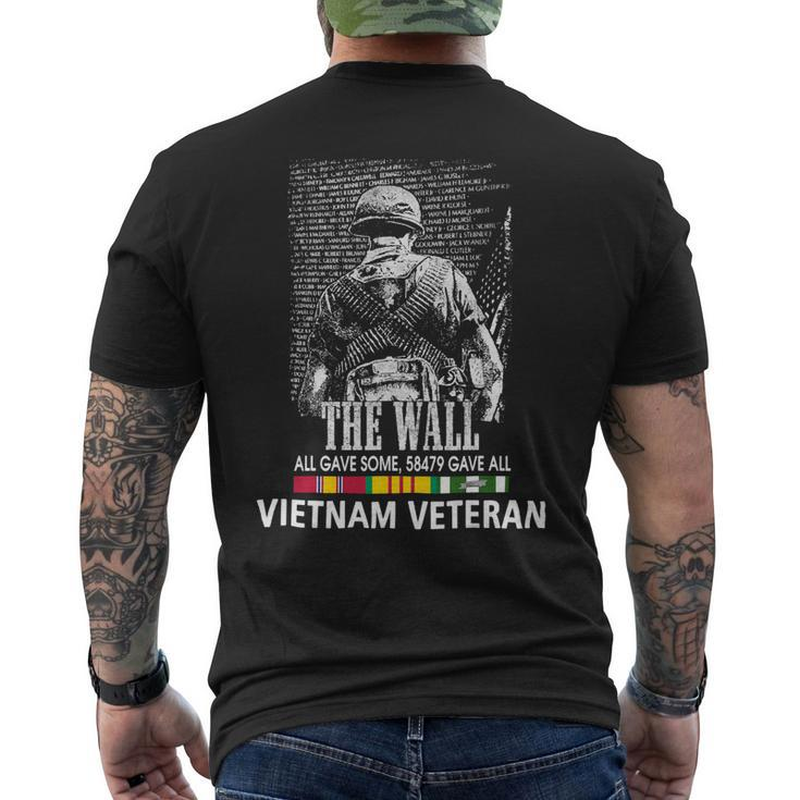 Veteran Vets Vietnam Veteran The Wall All Gave Some 58479 Gave All Veterans Mens Back Print T-shirt