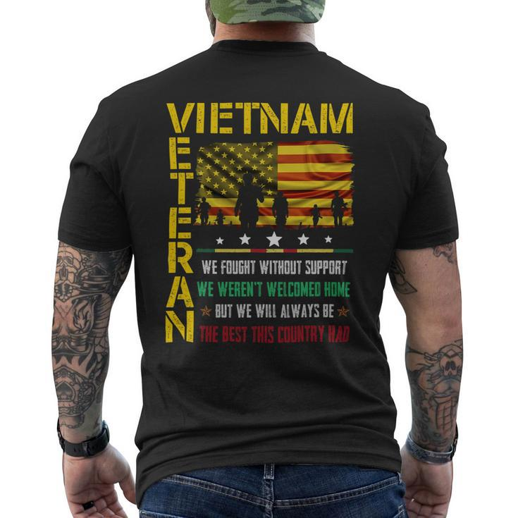 Veteran Vets Vietnam Veteran We Fought Without Support We Weren’T Welcome Veterans Mens Back Print T-shirt