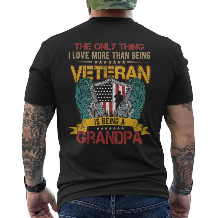 Veteran Vets Vintage I Love More Than Being Veteran Is Being A Grandpa 98 Veterans Mens Back Print T-shirt