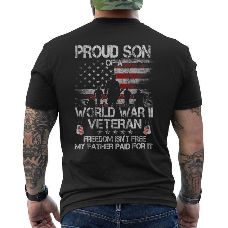 Veteran Vets Ww 2 Military Shirt Proud Son Of A Wwii Veterans Mens Back Print T-shirt