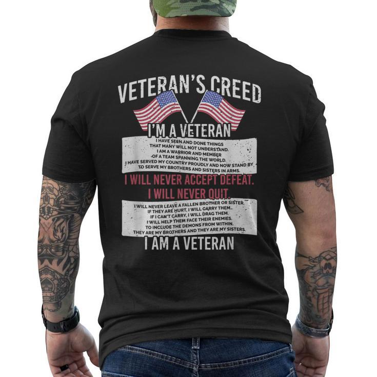 Veterans Creed Patriot Grandpa Chirstian Vietnam War  Mens Back Print T-shirt