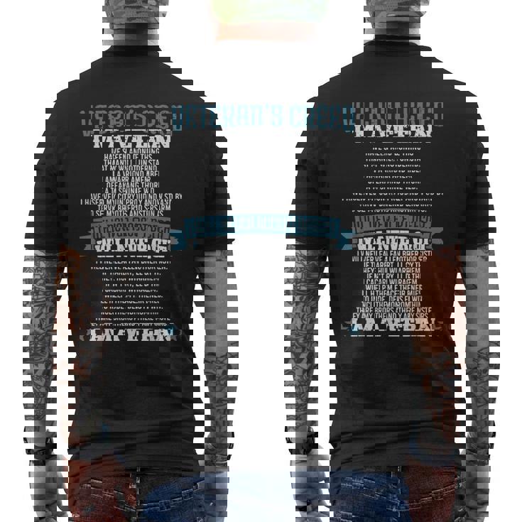 Veterans Creed Patriot Grandpa Vietnam War Mens Back Print T-shirt