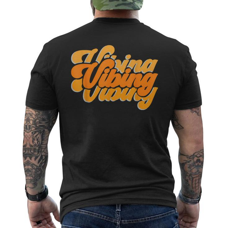 Vibing Orange Vibes Only Color Graphic Men's T-shirt Back Print